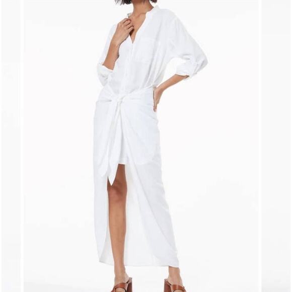 Young Fabulous & Broke Oceanside Shirt Dress Linen Thistle Ombre Purple White - Picture 10 of 11